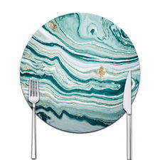 1 pcs 22x22cm Leather Tableware Mats Waterproof Non-Slip Desk Pad Placemat & 