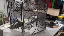 Grey Wash Metal Fire Screen H