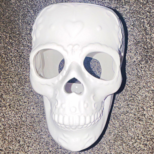 White glossy ceramic skull - white,
