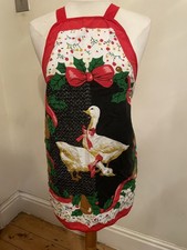 Vintage Christmas Cooking Apron Xmas Day Festive 