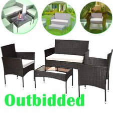 4 Piece Rattan Garden Mix Grey