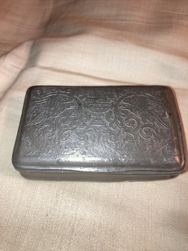 Vintage pewter snuff box - vintage,