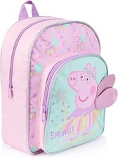 Girls Peppa Pig Backpack School Nursery Bag with 3D Novelty Wings 