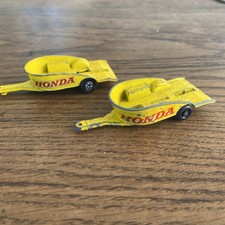 Vintage Matchbox Lesney N⁰38 Honda Motorcycle Trailer X 2 #340