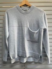 WHISTLE Pure Cashmere Jumper Size Small Light Blue Ladies Designer Pocket Soft