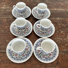 Gural Porcelain Kutahya Turkish Coffee Cups and Saucers Set 6 Espresso Demitasse