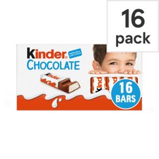 Kinder Milk Chocolate Bar - Kids Sweet Snack Treat  Share Gift - 16 x 12.5g Bars