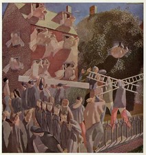 Christ Carrying the Cross Stanley Spencer vintage print 1947 in 11 X 14 mount