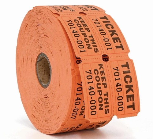 Orange raffle tickets - raffle, x1000