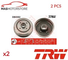 BRAKE DRUM PAIR SET REAR TRW