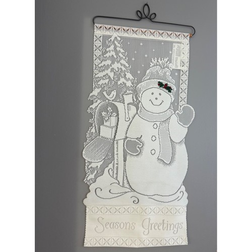 White lace snowman - snowman, seasons