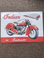 Indian Motorcycle Tin Sign . Vintage 
