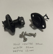 2x Universal Black Water Drain Plugs Boat/Canoe/Kayak Etc Simple Fit