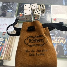 H. Stern Leather Pouch With 5 Dice (possible Howard Stern)