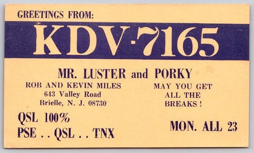 Vintage qsl card - card, kdv-7165