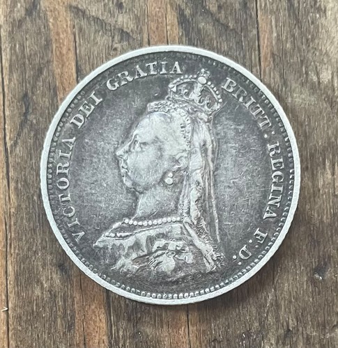 Queen victoria silver shilling - queen,