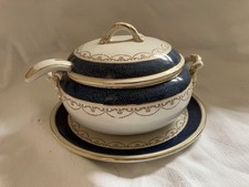 Antique Keeling & Co Losol Ware  Burslem Lidded Sauce Dish with Ladle