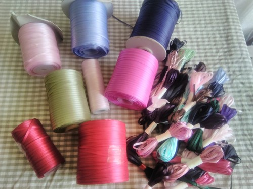 Job lot 3mm satin ribbon - lot,