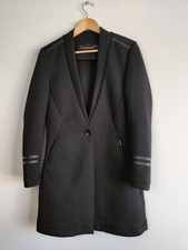 Superdry Scuba Nova Black Single Button Long Trench Jacket Coat - Women's UK 10