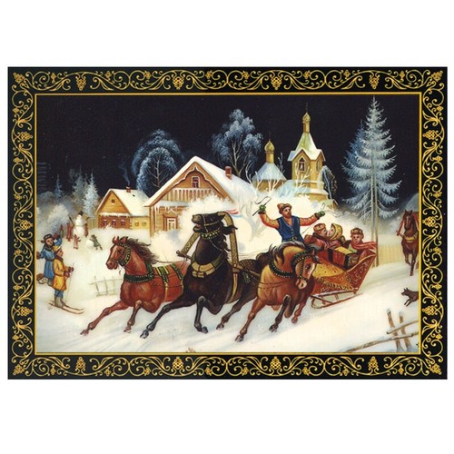 Russian winter troika horse - russian,