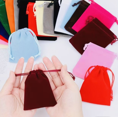 Velvet drawstring bags - 10,