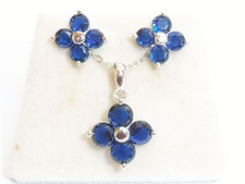 Ladies Solid 925 Silver Blue &