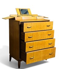 HARRY LEBUS LIGHT OAK CHEST OF