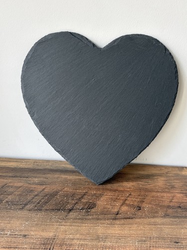 Large heart slate - natural, edge