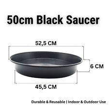 50cm Round Black Plastic Plant
