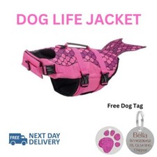 Pet Dog Life Jacket Safety Swimming Float Reflective Stripe Preserver Pink (M)