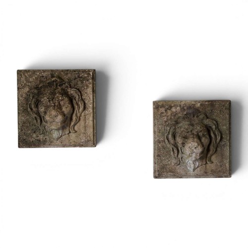 Pair composite stone - stone, lion