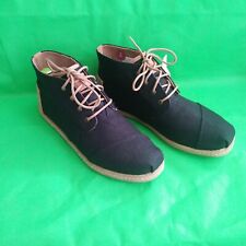 Toms Bota Ankle Boots Blk Heritage Canvas on Crepe Soles Size 9UK