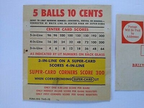 Big time bally bingo pinball - bingo,