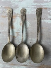 Antique 3 Epns Spoons With Thistle Motifs