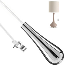 1 Pcs Bathroom Pull Cord Handle Teardrop Chrome Pull String Switch,1.5M White Ny