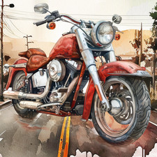 Motorbike Watercolour  Coffee