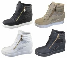 Womens Ladies Ankle Wedge Heel