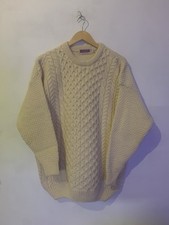 HIGHLAND HOME INDUSTRIES, Pure Wool-Aran Style Jumper. L  Made In Scotland   New