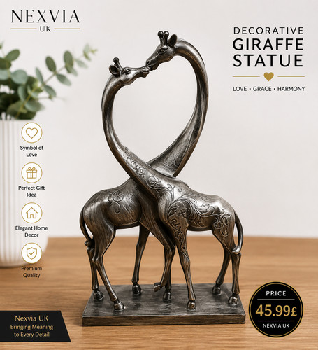 Elegant giraffe couple statue - elegant,