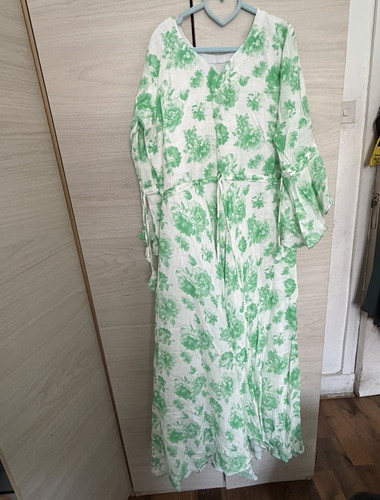 Women white green floral - white,