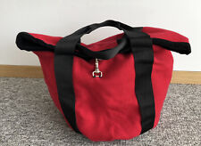 New Handmade fabric Bucket bag Red Wool serge & Black Velvet 1 Inside pocket  