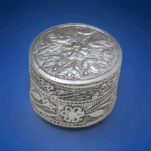 Antique silver pill - pill, box