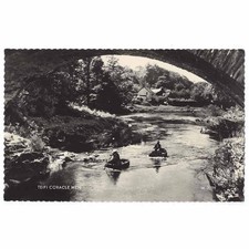 CENARTH Carmarthenshire Coracle Men on the Teifi RP Postcard, Unused