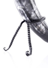 Large Hand-Forged Omega Medieval Viking Drinking Horn Stand Holder
