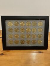 Pre Decimal Coin Display Frame For Three Pence Brass 24 Slots Collection Rare