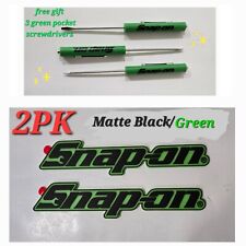 2PK SNAP ON TOOL BOX LOGO EMBLEM MATTE Green Plastic Badge Decal 8" + 3 GREENS !