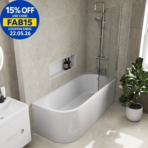 Shaped shower bath right - shaped,