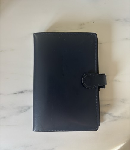 Vintage navy leather - leather, organiser