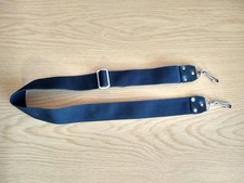 Vintage Heavy Duty Camera Strap - woven nylon, black, with metal carabiner loops