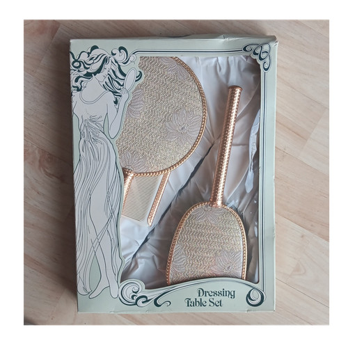 Vintage gold tone vanity - gold, set